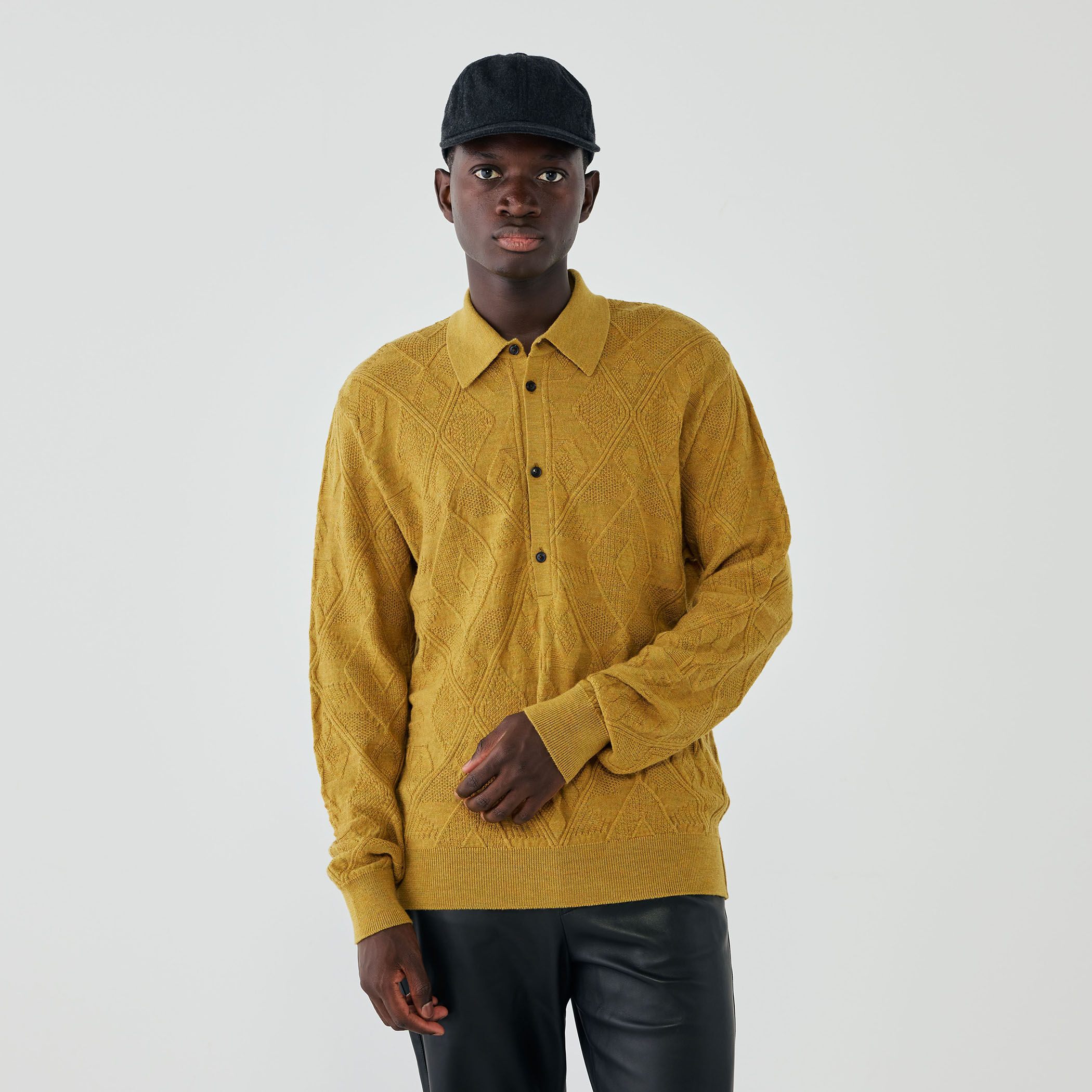 ウール リンクスジャガード ニットポロシャツ｜トゥモローランド 公式通販