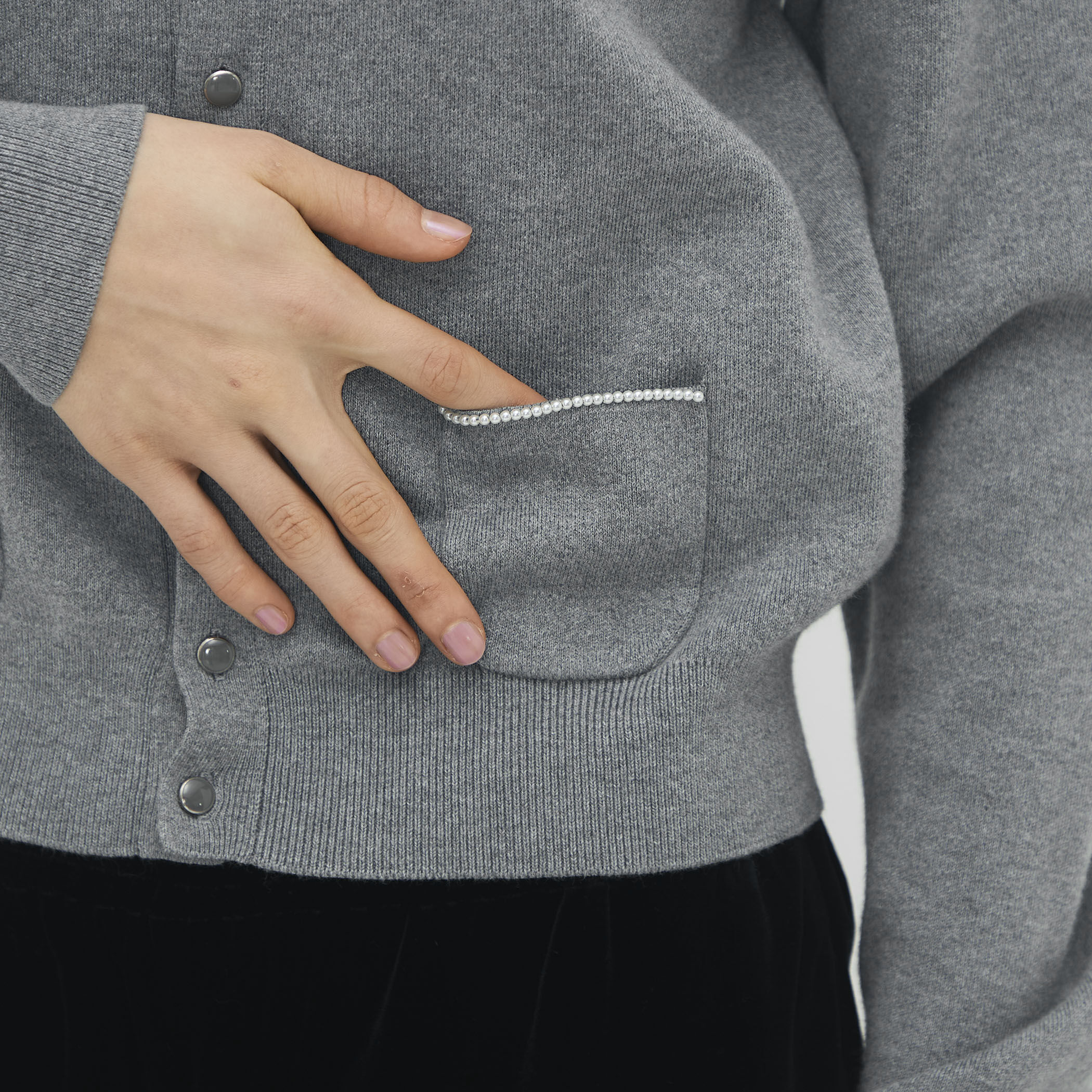 コットンカシミヤ パールポケットカーディガン｜トゥモローランド 公式通販