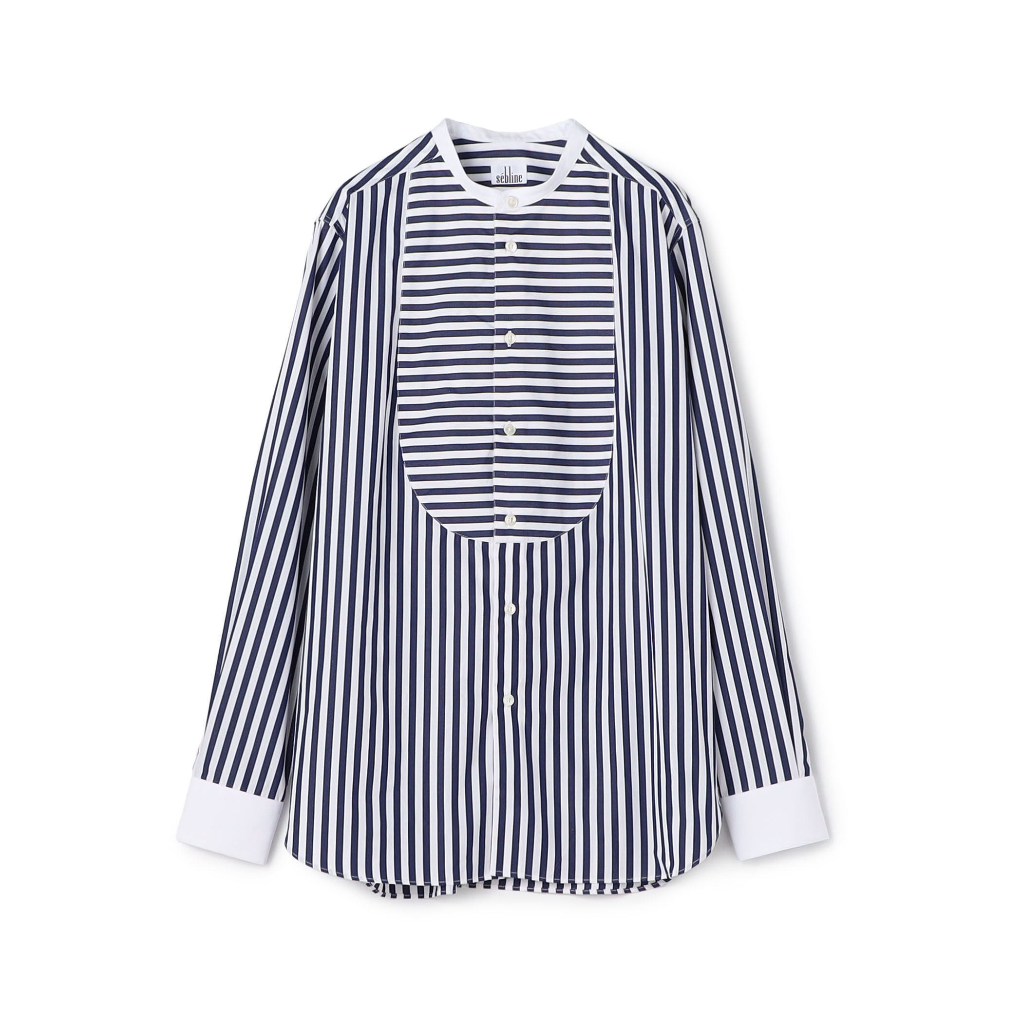 ドゥロワー　sebline タキシードスタイル長袖シャツ SEBLINE x Drawer＞ STITCH GARCON シャツ