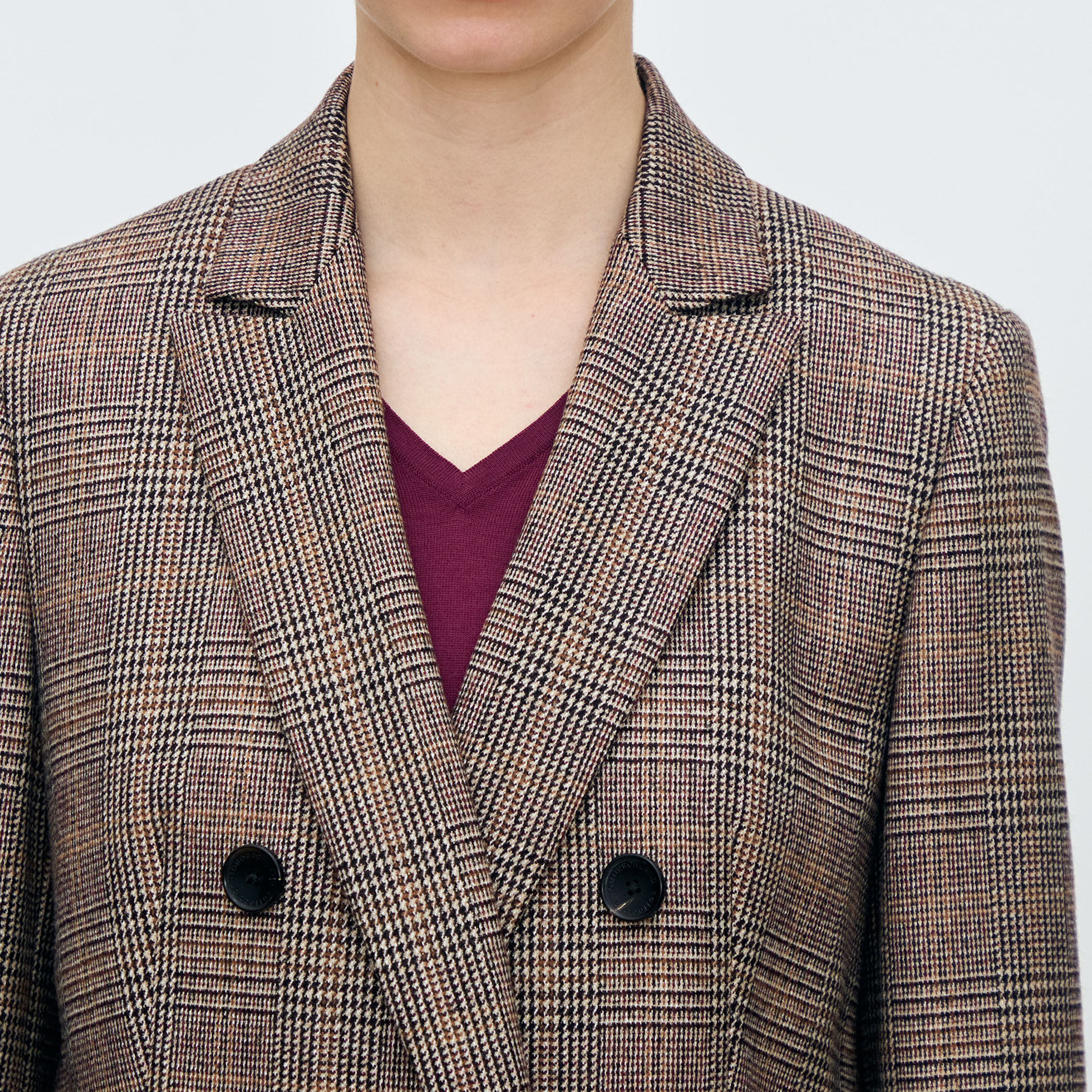 シックバーガンディー ダブルブレストジャケット｜トゥモローランド