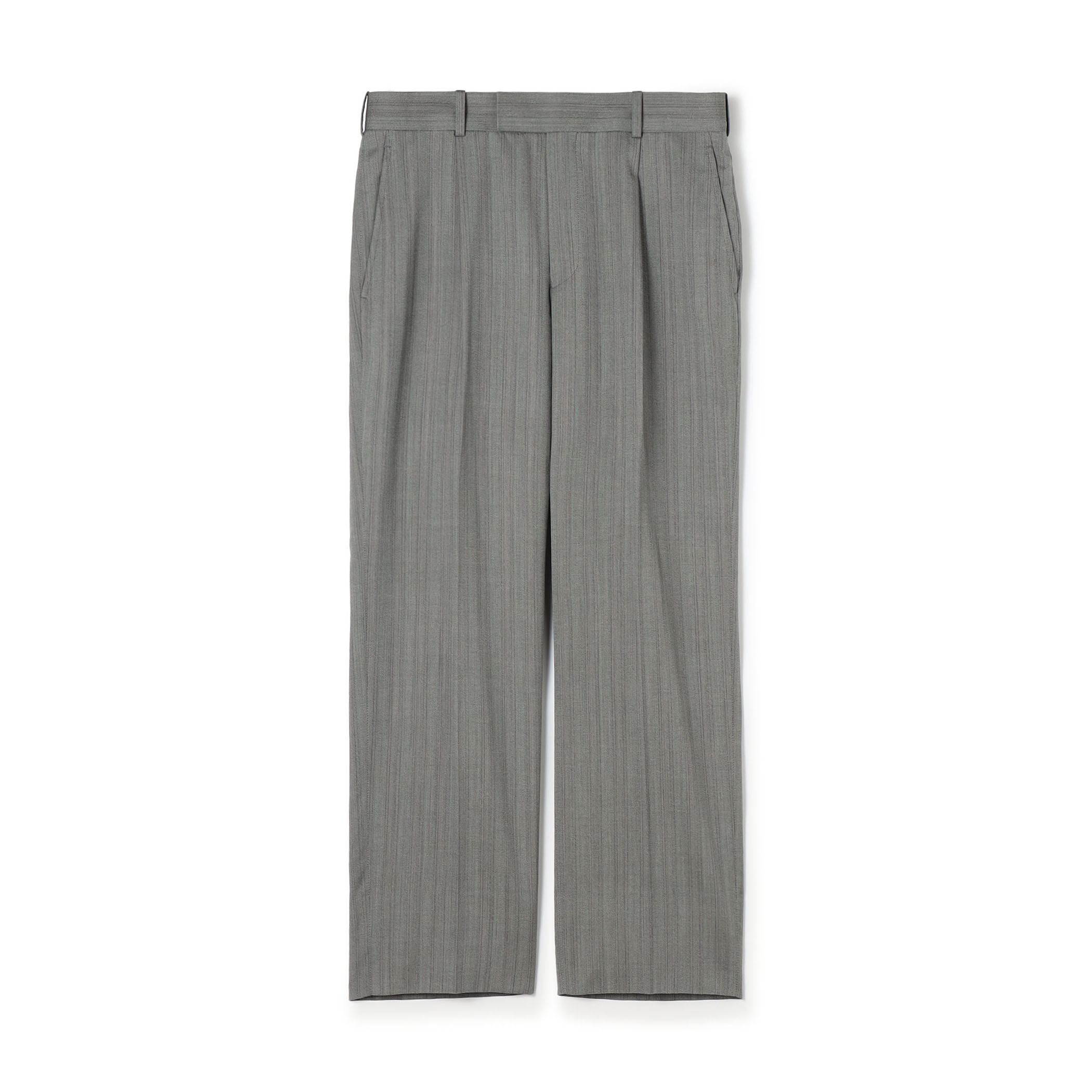 MAATEE&SONS ウールシルクヘリンボーン 1プリーツスラックス