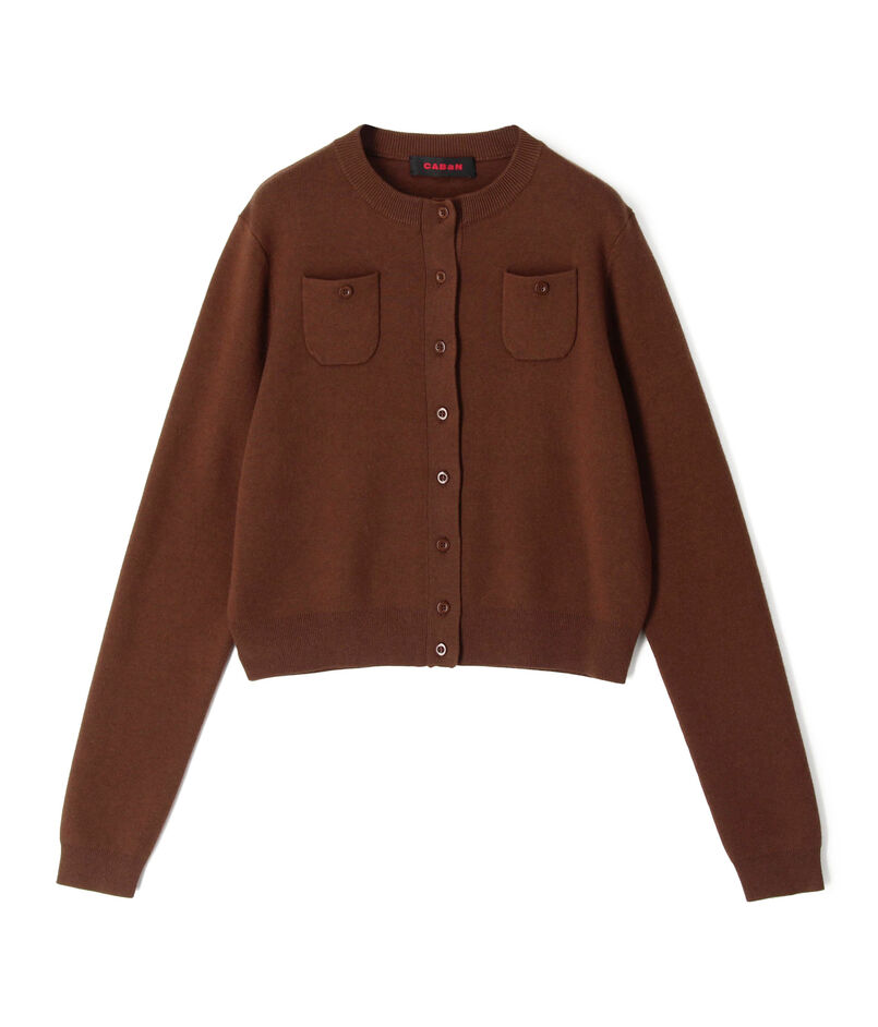 コットンカシミヤ クルーネックカーディガン