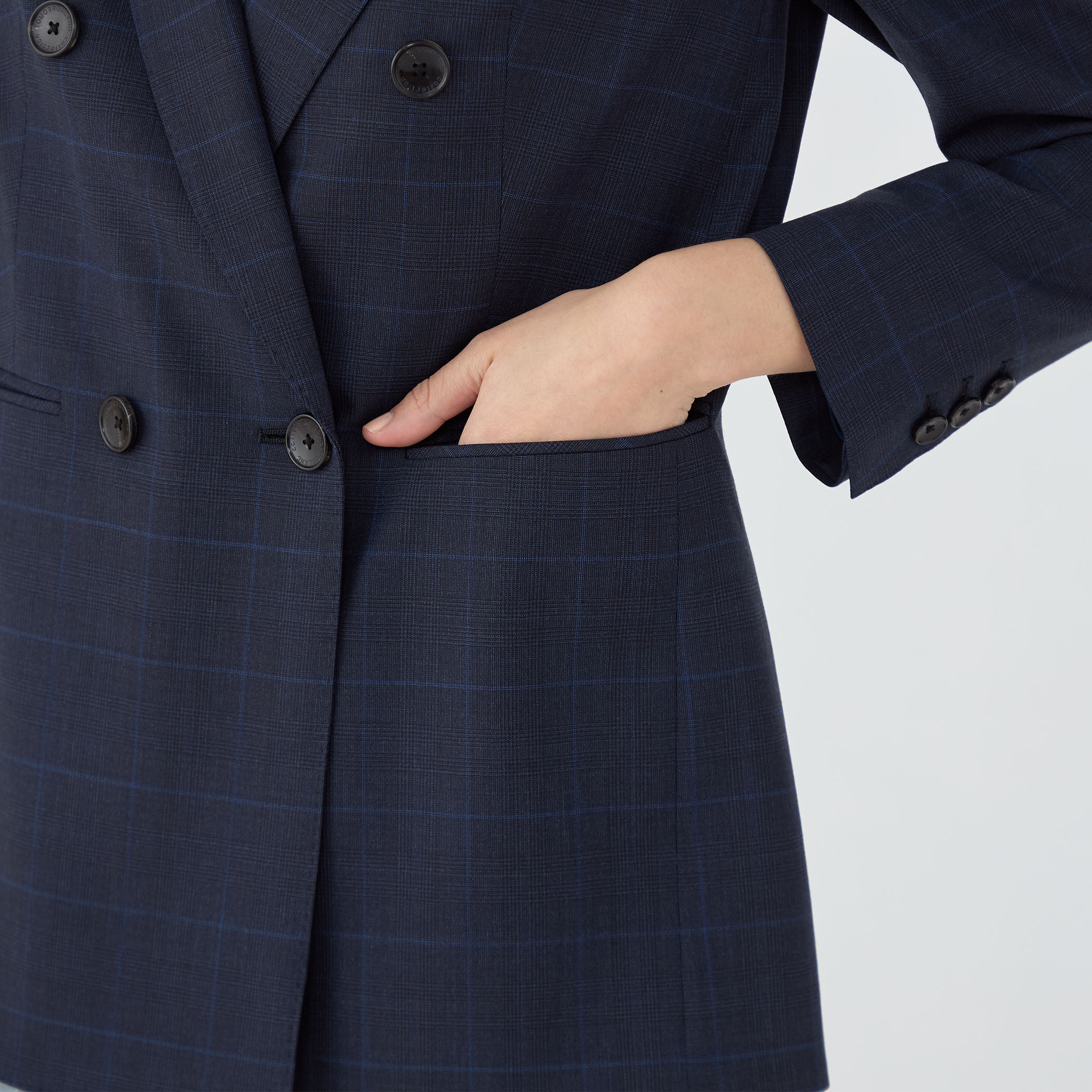 365 BLUE WINDOWPANE ダブルブレストジャケット