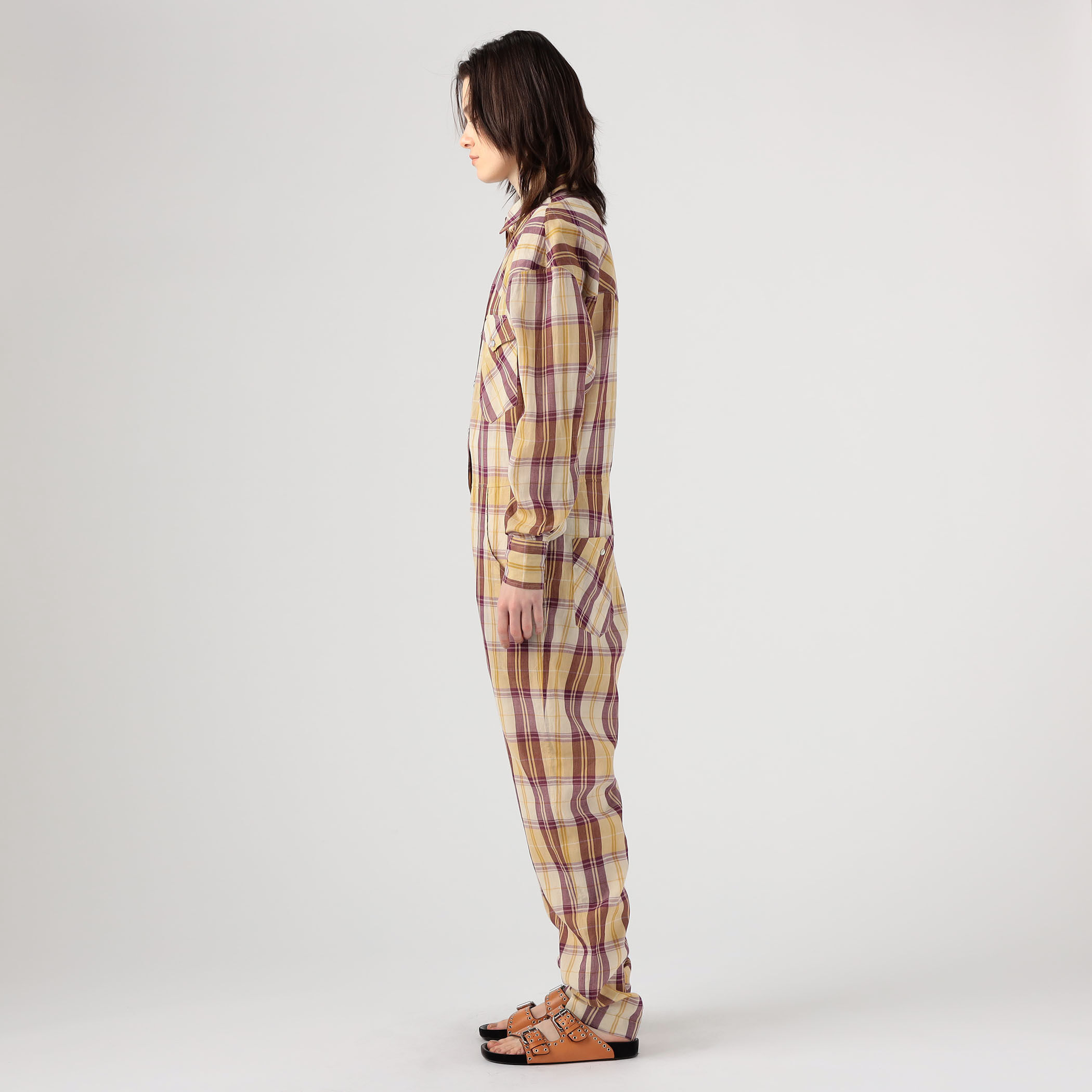 ISABEL MARANT ETOILE BACOPA コットン チェックジャンプスーツ
