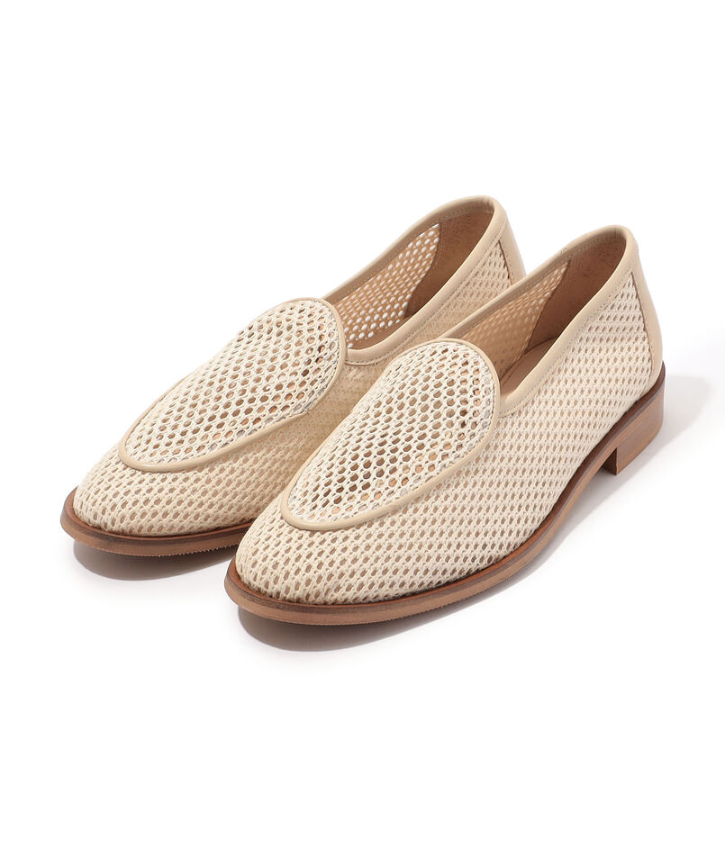 SOLOVIERE JACQUE NEW レザーメッシュ スリッポン