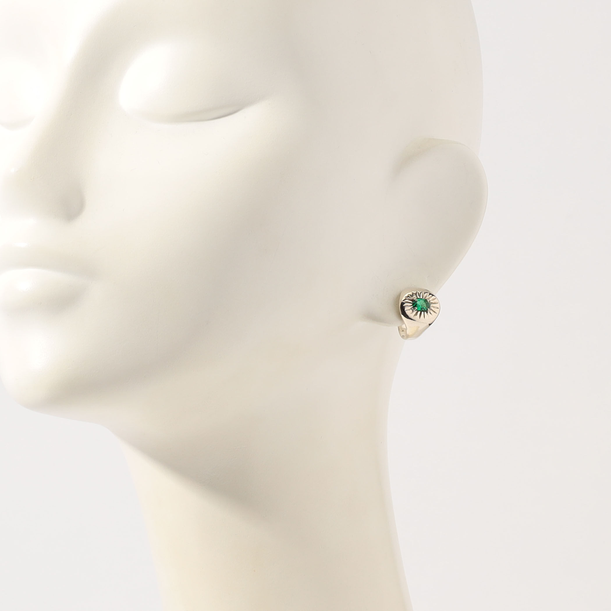 ピアス　No.4184 blackdia ocean ジルコニアスパイラルピアス