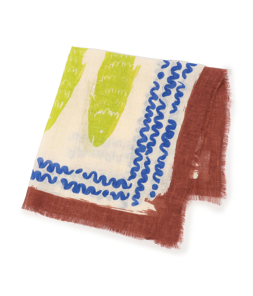 TOAST リネンフィッシュプリント バンダナ