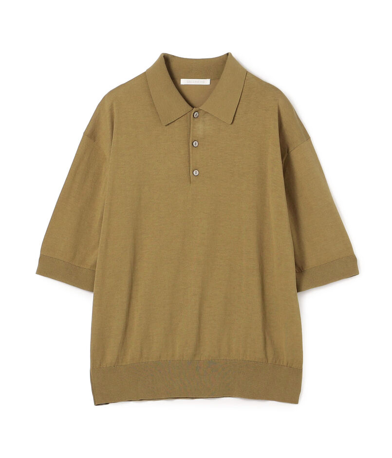 クレープコットン ポロカラープルオーバー