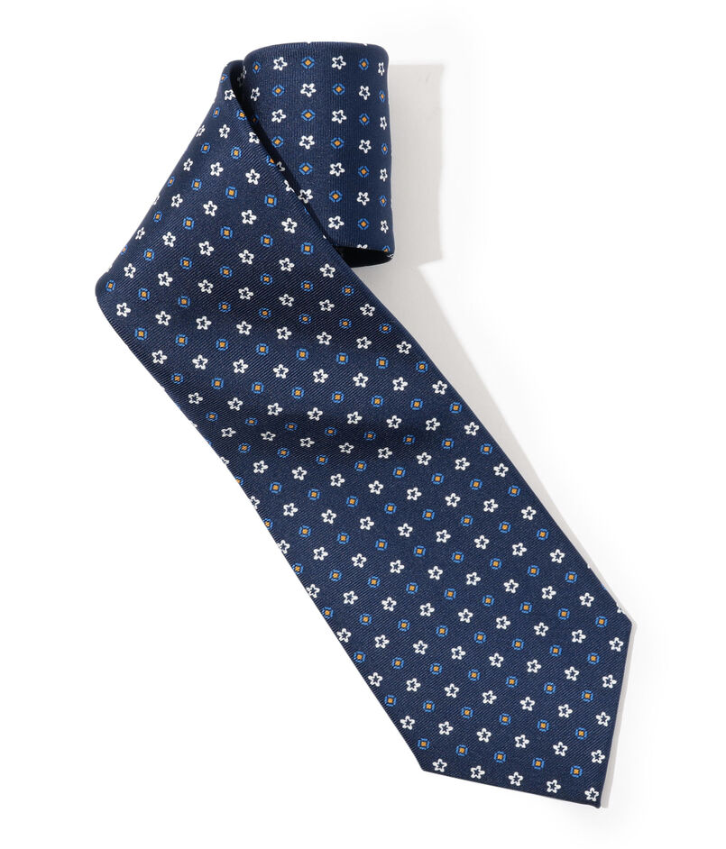 ERRICO FORMICOLA シルク プリント小紋柄ネクタイ