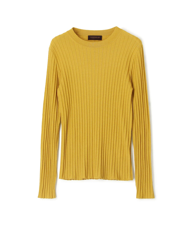 カシミヤシルクリブ クルーネックプルオーバー