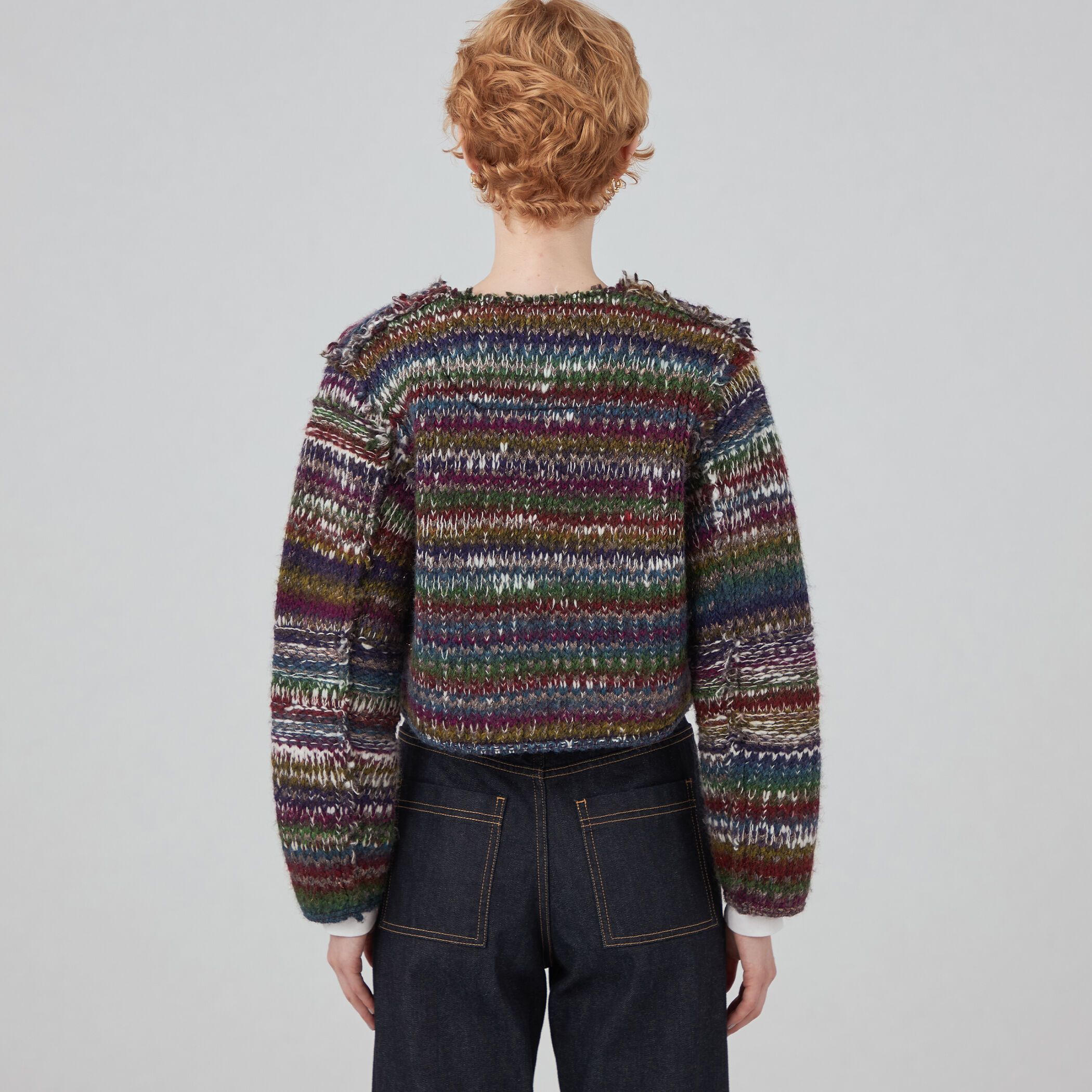 新品　マカフィー　トゥモローランド　クロップド丈　ノーカラー　ニット　ジャケット 新品 マカフィー トゥモローランド クロップド丈 ノーカラー ニット