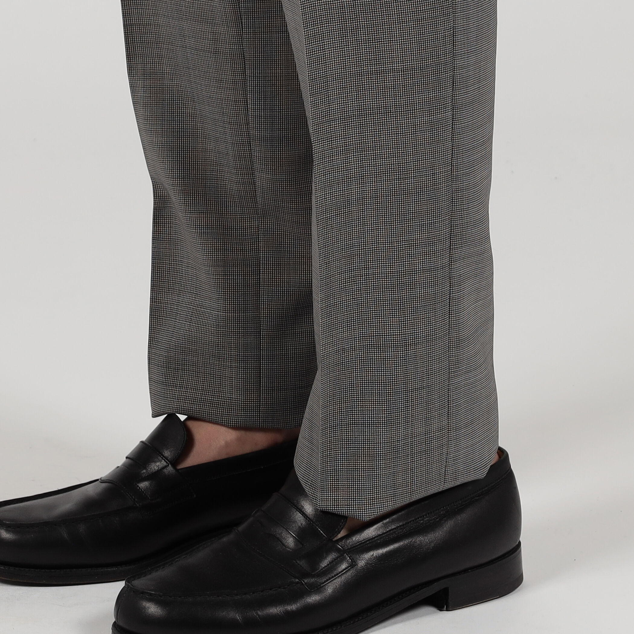 □Super120'sウールポリエステル ノープリーツスリムスラックス