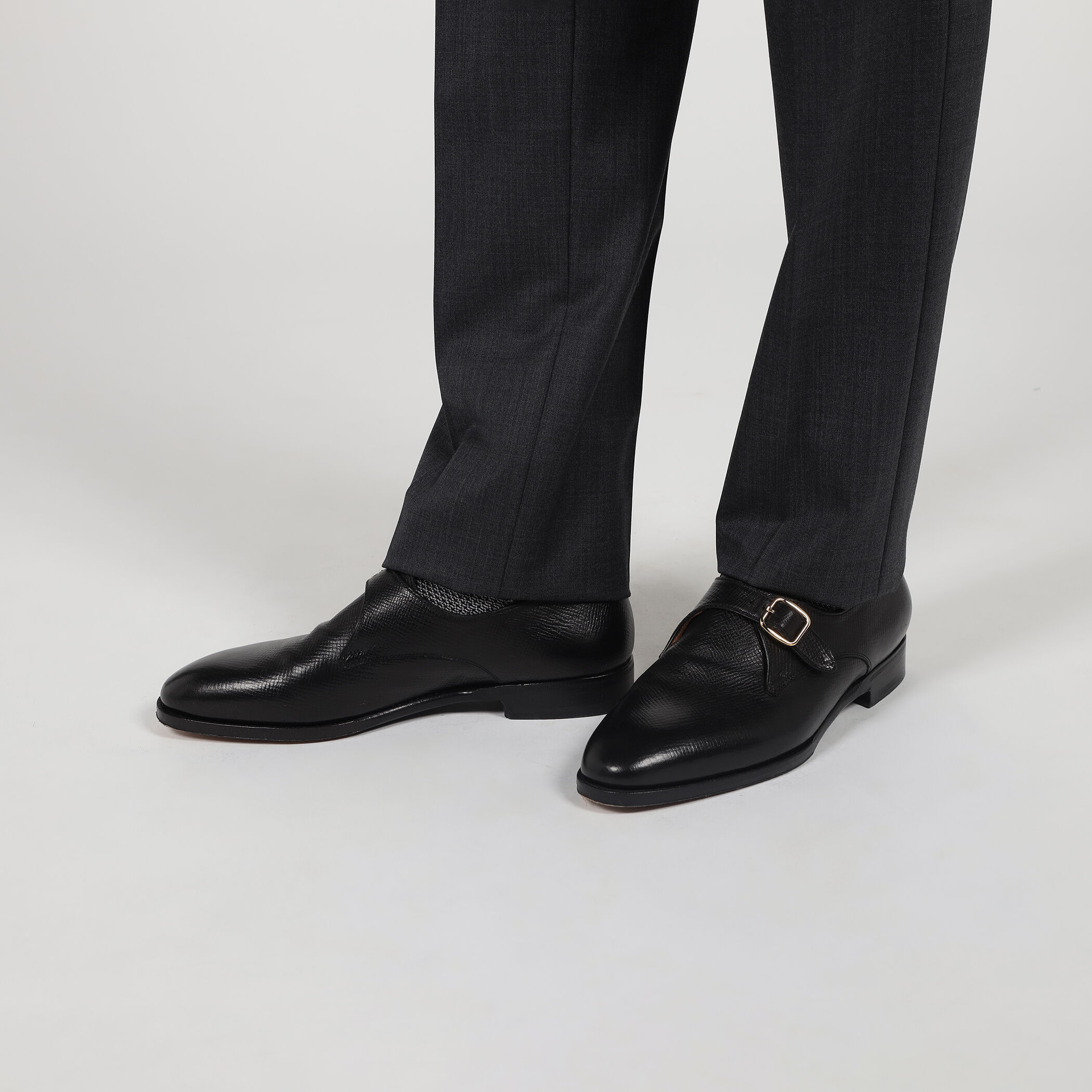 SUPER120'Sウール ストレッチ ノープリーツスラックス