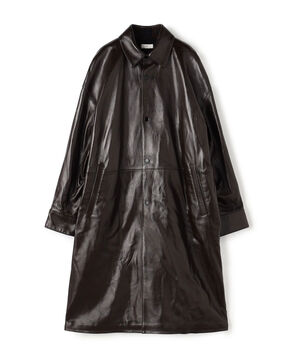 パテントレザー ステンカラーコート