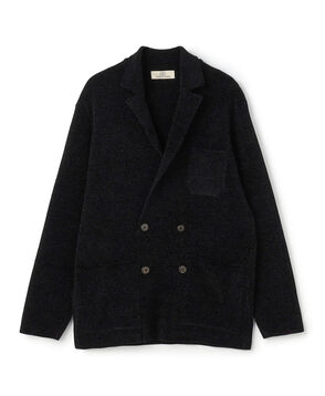 ポリエステルシェニールヤーン ダブルブレステッドニットジャケット