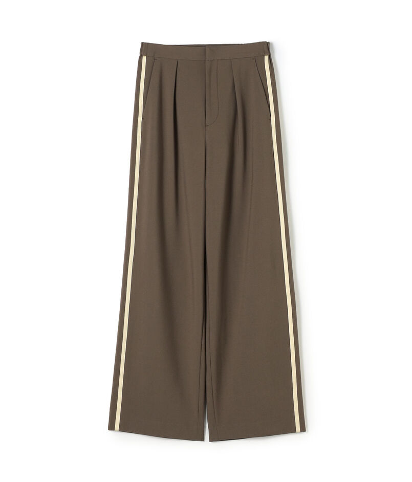 ポリエステルレーヨン タックセミワイドパンツ