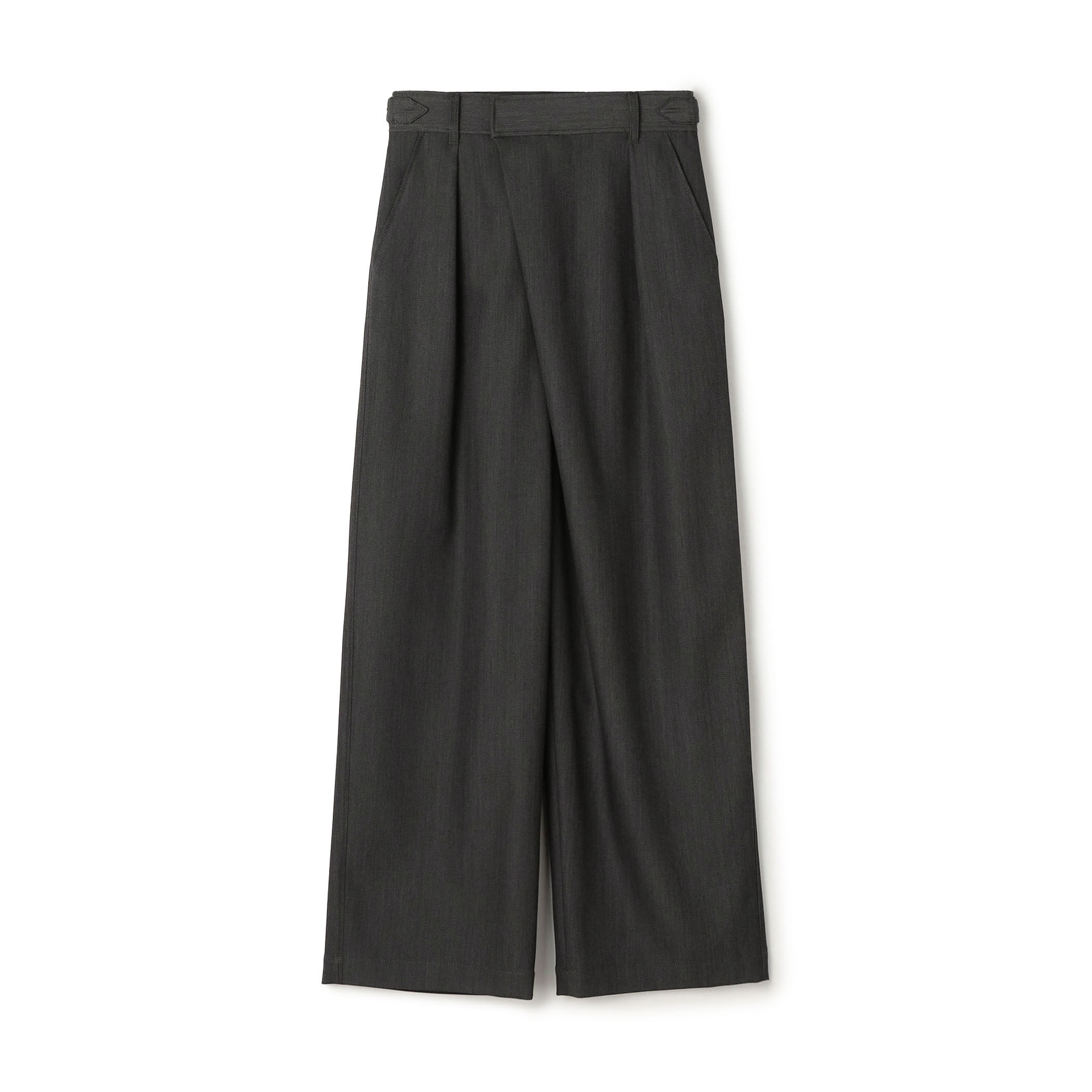 ポリエステルウールドスキン アシンメトリーパンツ｜トゥモローランド