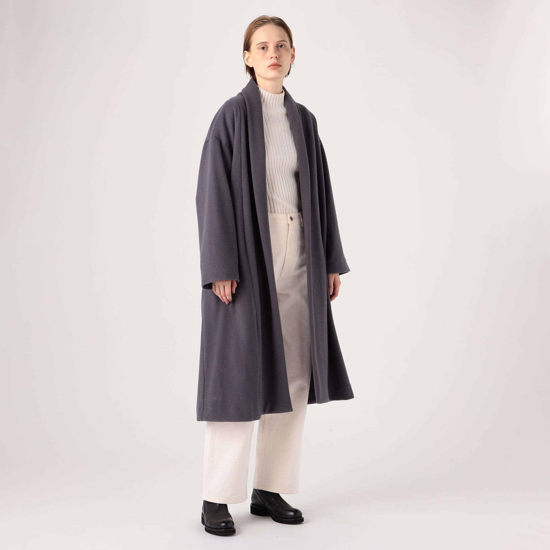 □【別注】ATON GOWN HEAVY ROYAL FLEECE コート