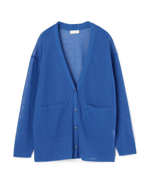 ダブルカバーコットンナイロン Vネックカーディガン