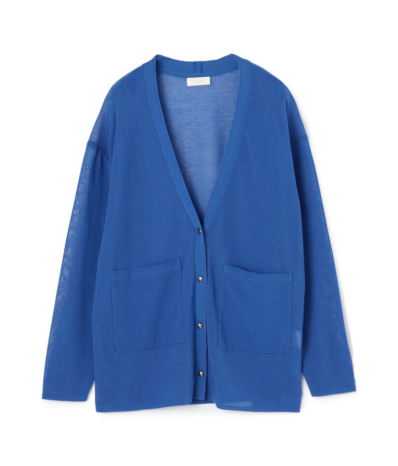 ダブルカバーコットンナイロン Vネックカーディガン