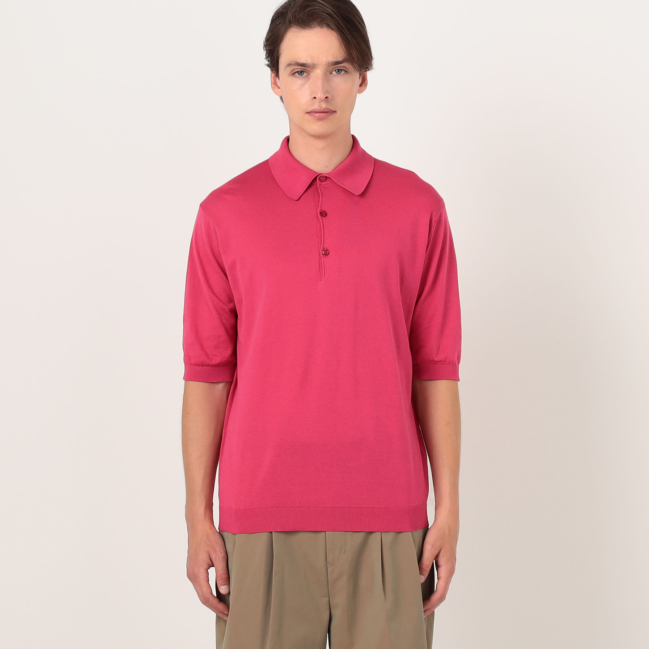 別注J】JOHN SMEDLEY 30Gシーアイランドコットン ニットポロ ISIS