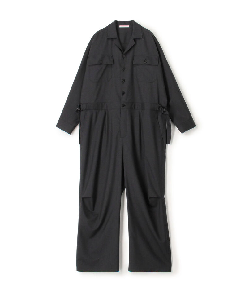 ウォッシャブルトロピカル ベルテッドジャンプスーツ