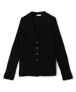 ウールリブ Vネックカーディガン