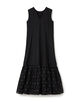 【別注】ne Quittez pas BLACK ORGANZA COMB ノースリーブ ロングワンピース