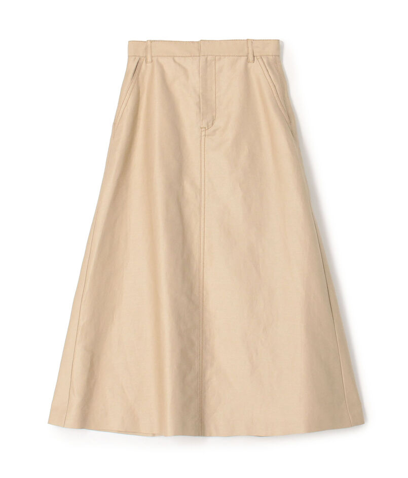 コットンラミーモーススキン トラペーズスカート