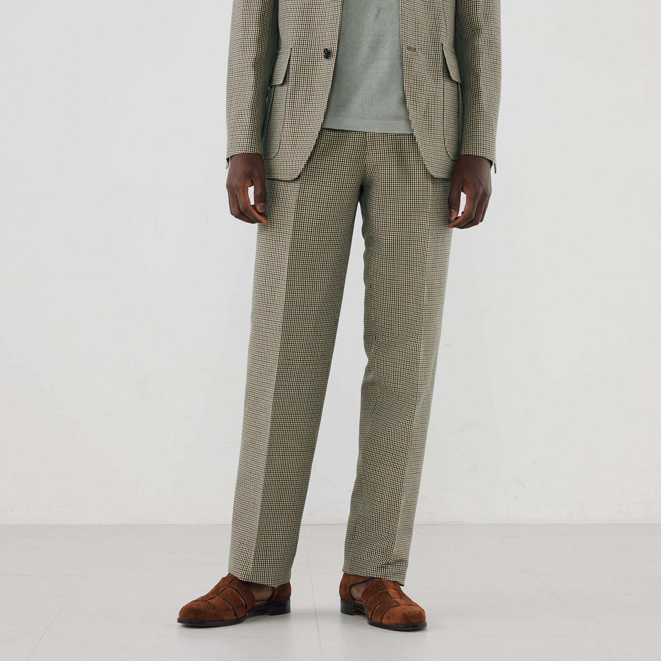 リネンウール 1プリーツ ストレートスラックス DORMEUIL BELFAST