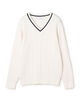 コットンケーブル Vネックニット