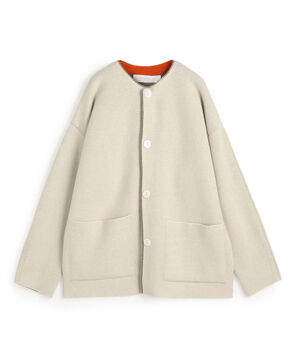 モンゴルカシミヤ ノーカラーコート