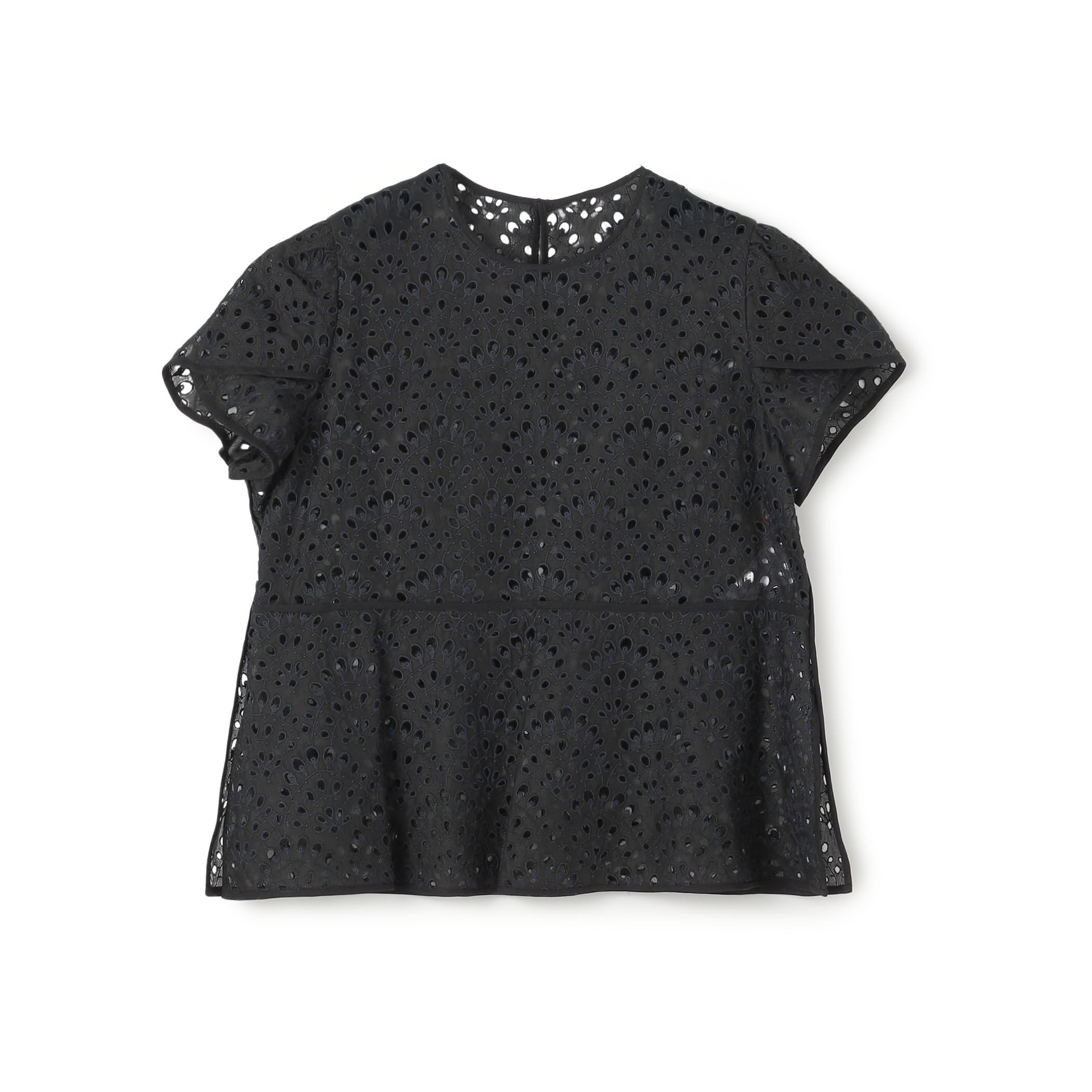 ピーコックエンブロイダリー ペタルスリーブブラウス