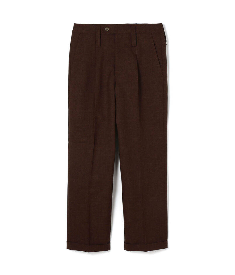 シェットランドウール 1タックストレートスラックス