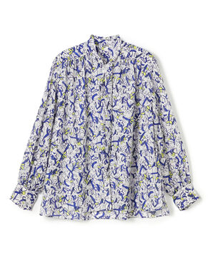 ペタルフラワープリント ボウタイブラウス