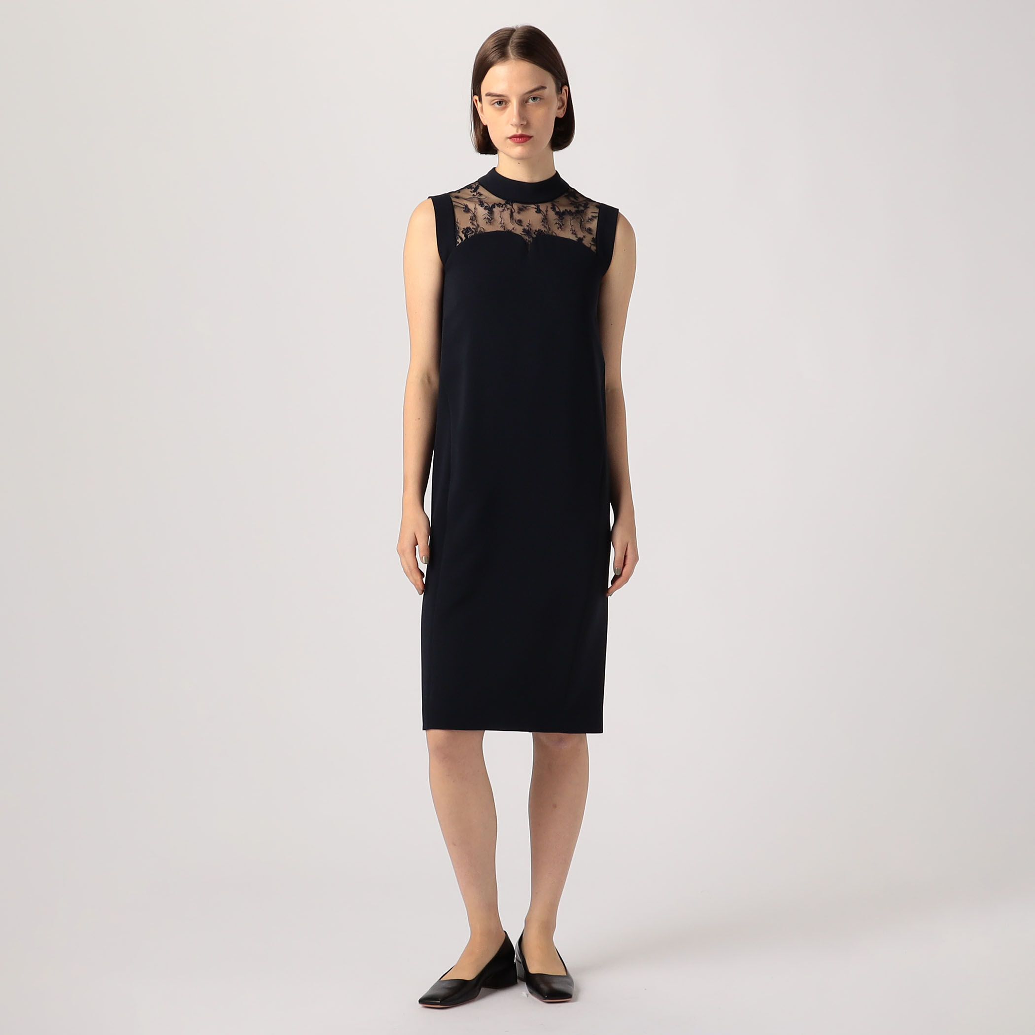 Mame Kurogouchi Acetate Polyester Floral Lace-Collar