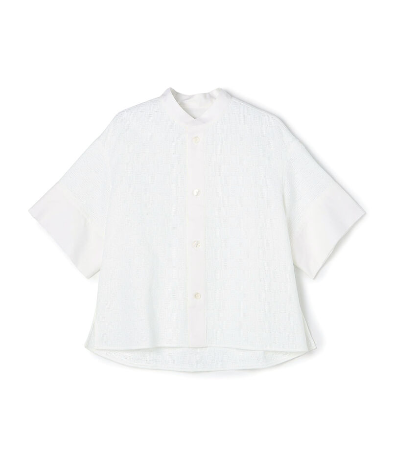 CABaN コットンスクエアレース ハーフスリーブシャツ