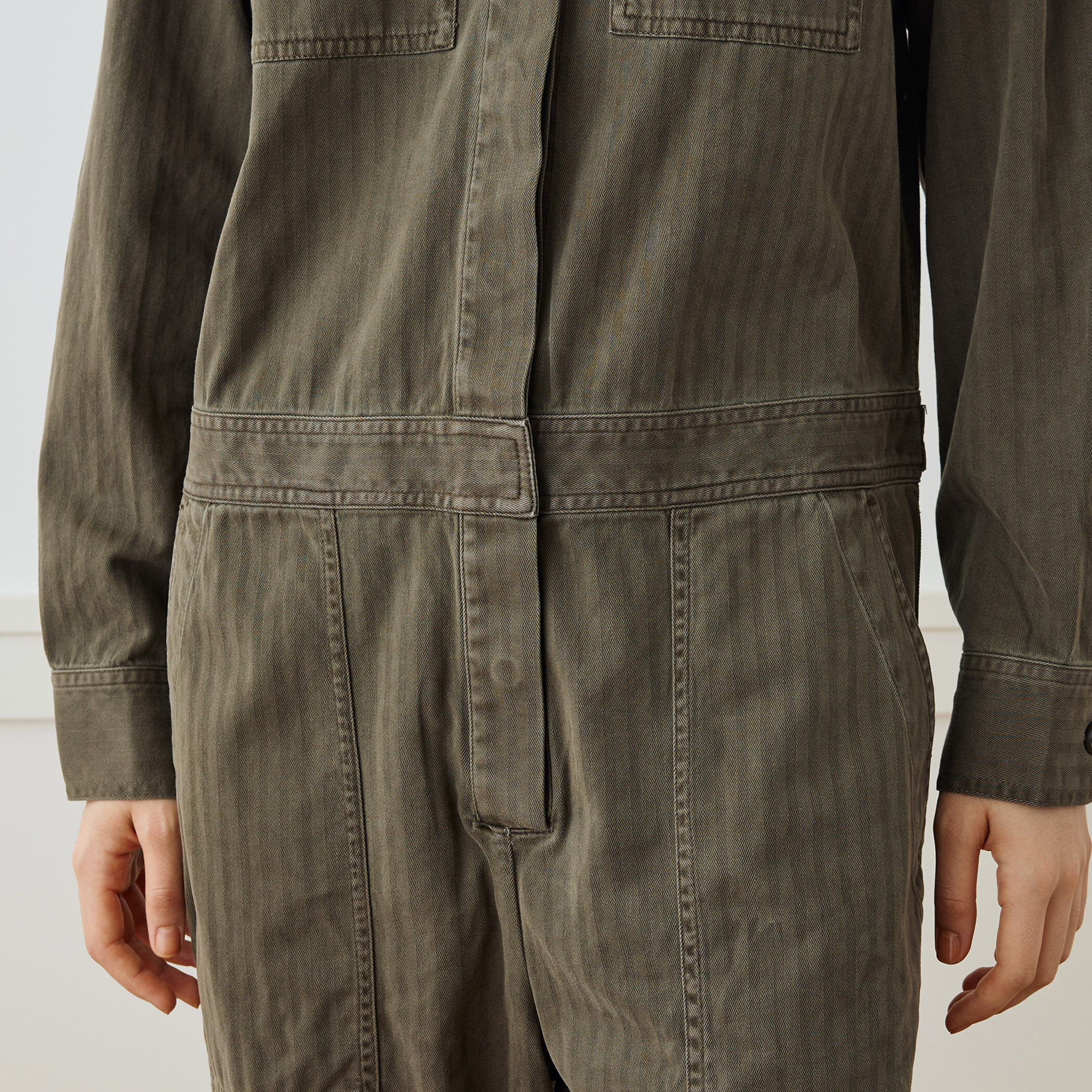 ストレッチヘリンボーン ジャンプスーツ WHBS6963｜トゥモローランド