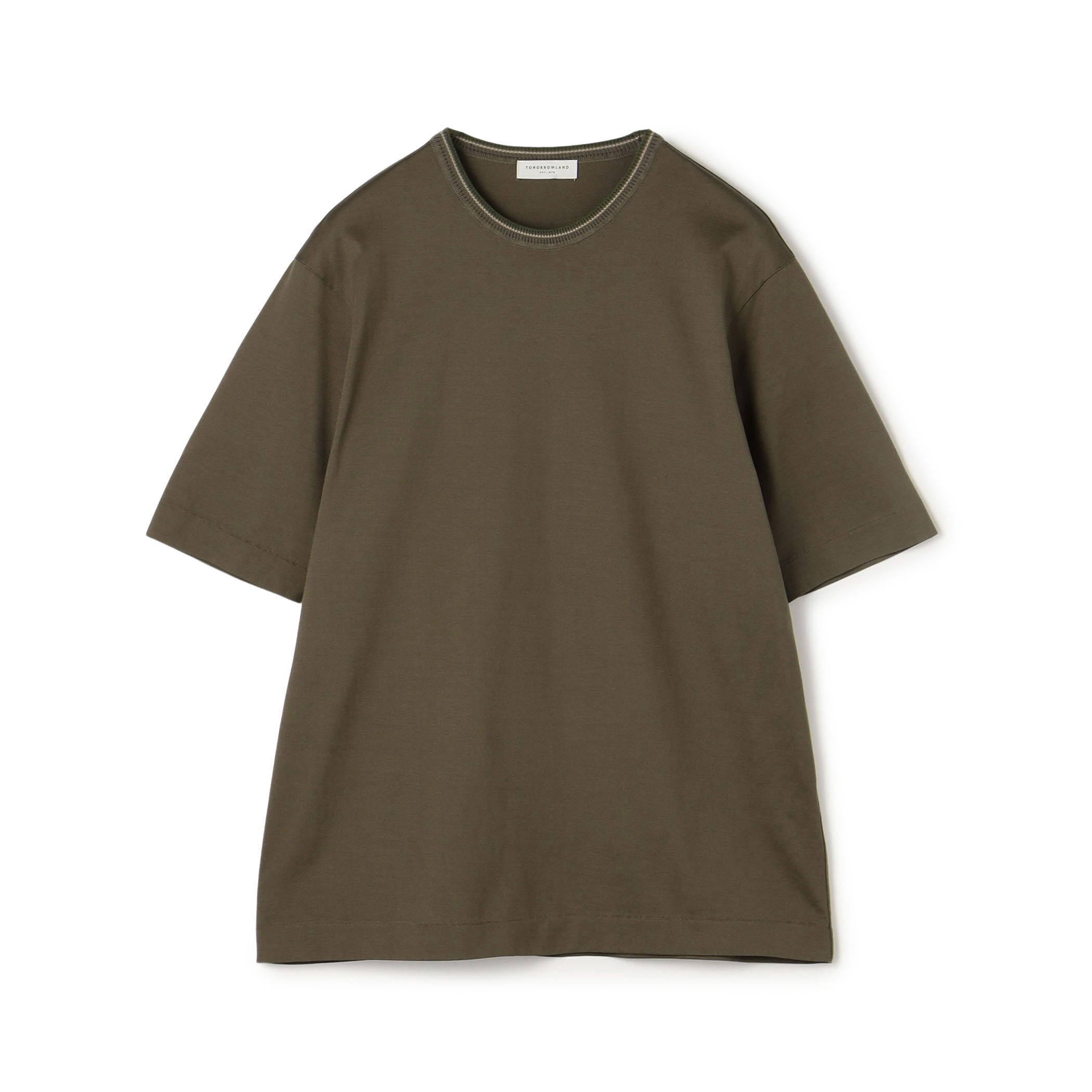 未使用/トゥモローランド　メンズ　スビンコットン クルーネックデザインニット半袖 スーピマコットン ニットコンビ ハーフスリーブカットソー