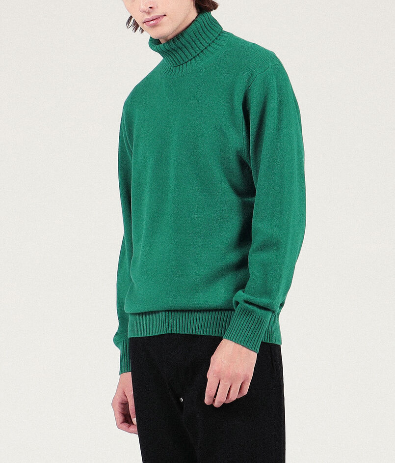 エクストラファインメリノウール タートルネックニット  