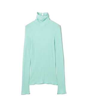 コットンシルクリブ タートルネックプルオーバー