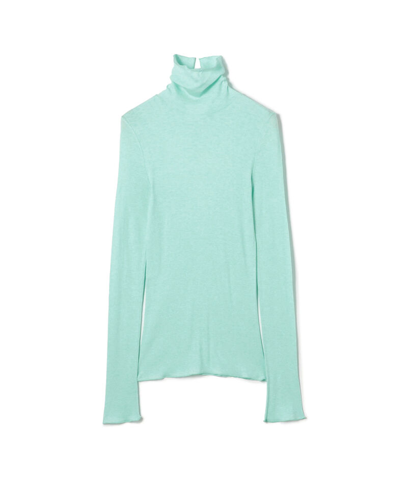 コットンシルクリブ タートルネックプルオーバー