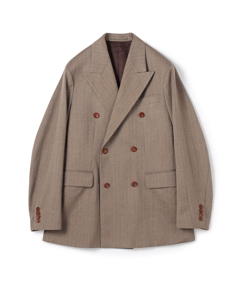 ウールヘリンボーン ダブルブレステッド6Bジャケット