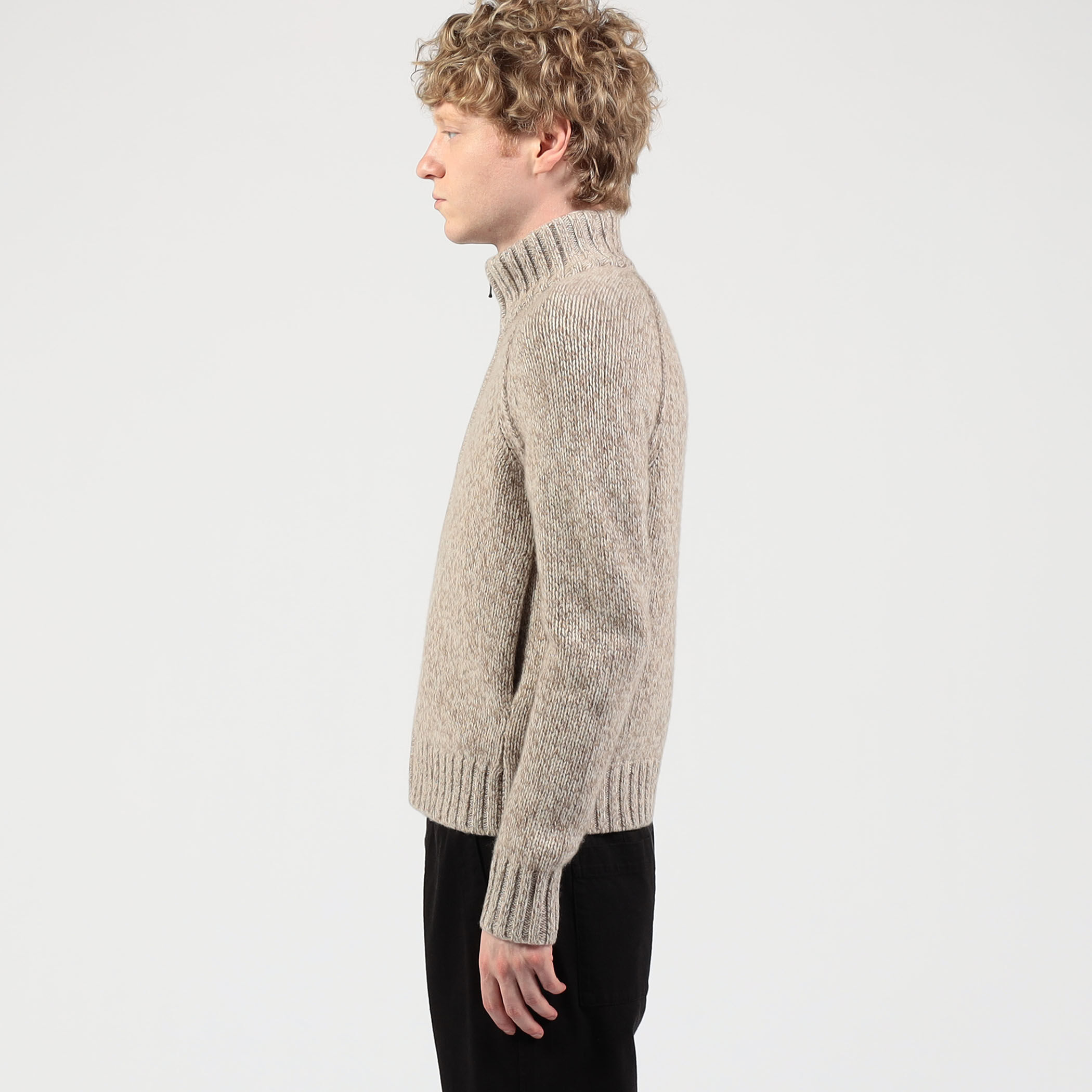 リサイクルカシミヤ ジップアップカーディガン MRBC2174