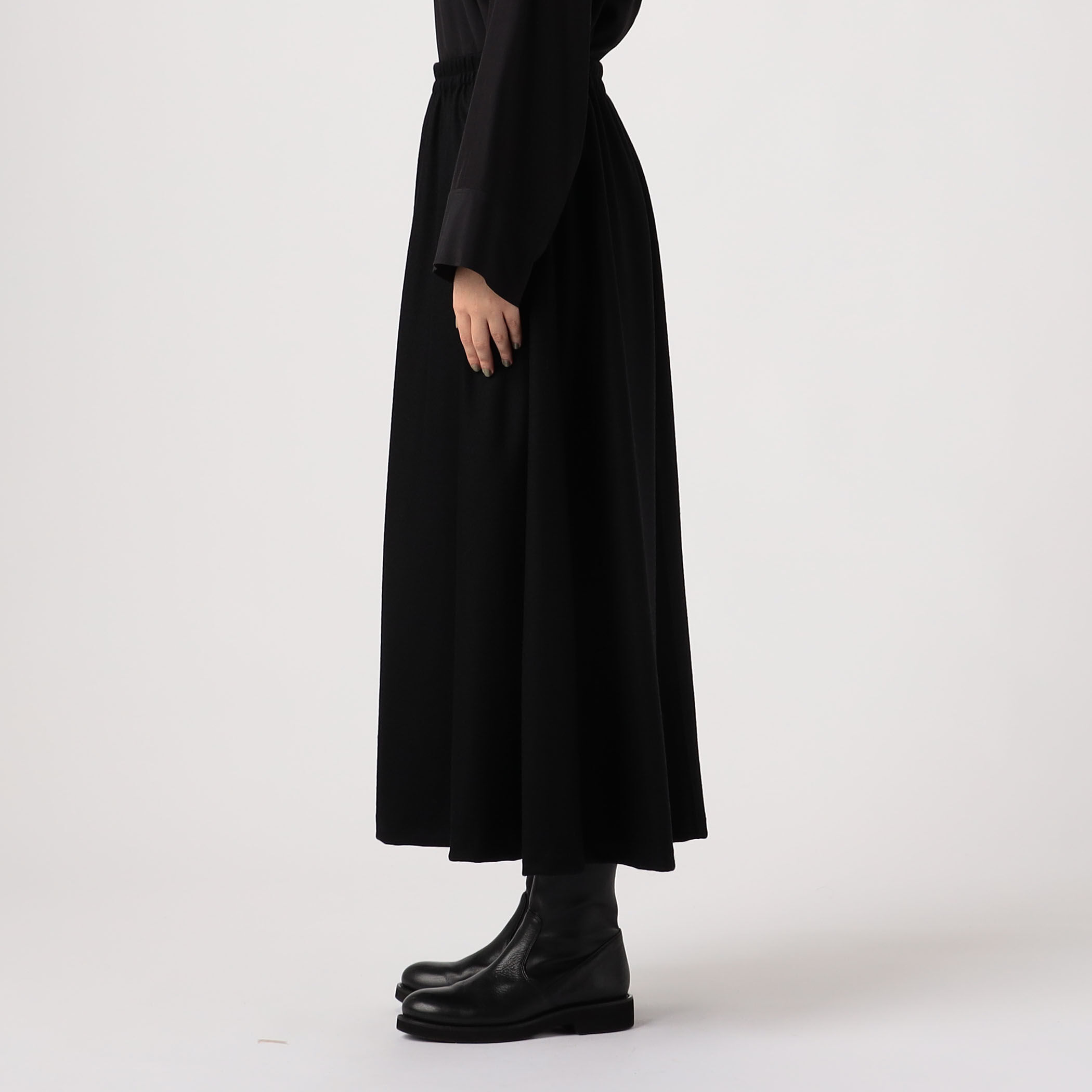 Des pres ニットコンビネーション ギャザーフレアスカート 黒 7号 ニットコンビネーション ギャザーフレアスカート