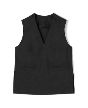 エクストラファインポリエステルトロピカル Vネックトップス