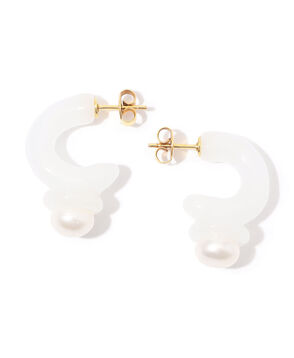 LEVENS JEWELS MINI PEARL HOOPS ピアス