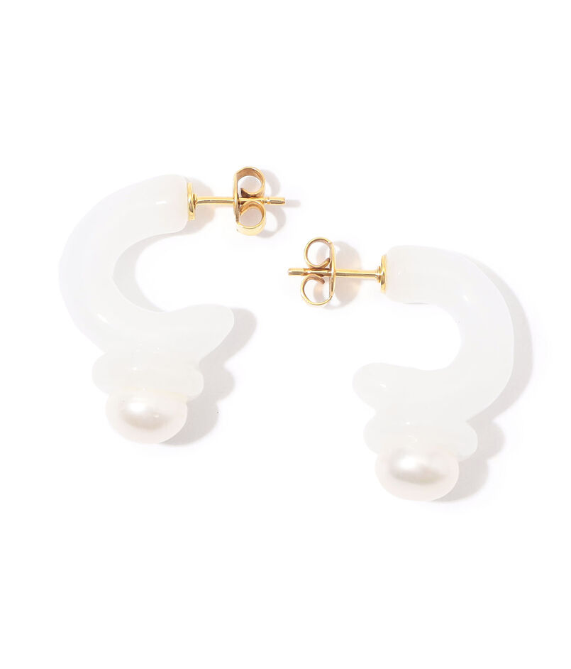 LEVENS JEWELS MINI PEARL HOOPS ピアス