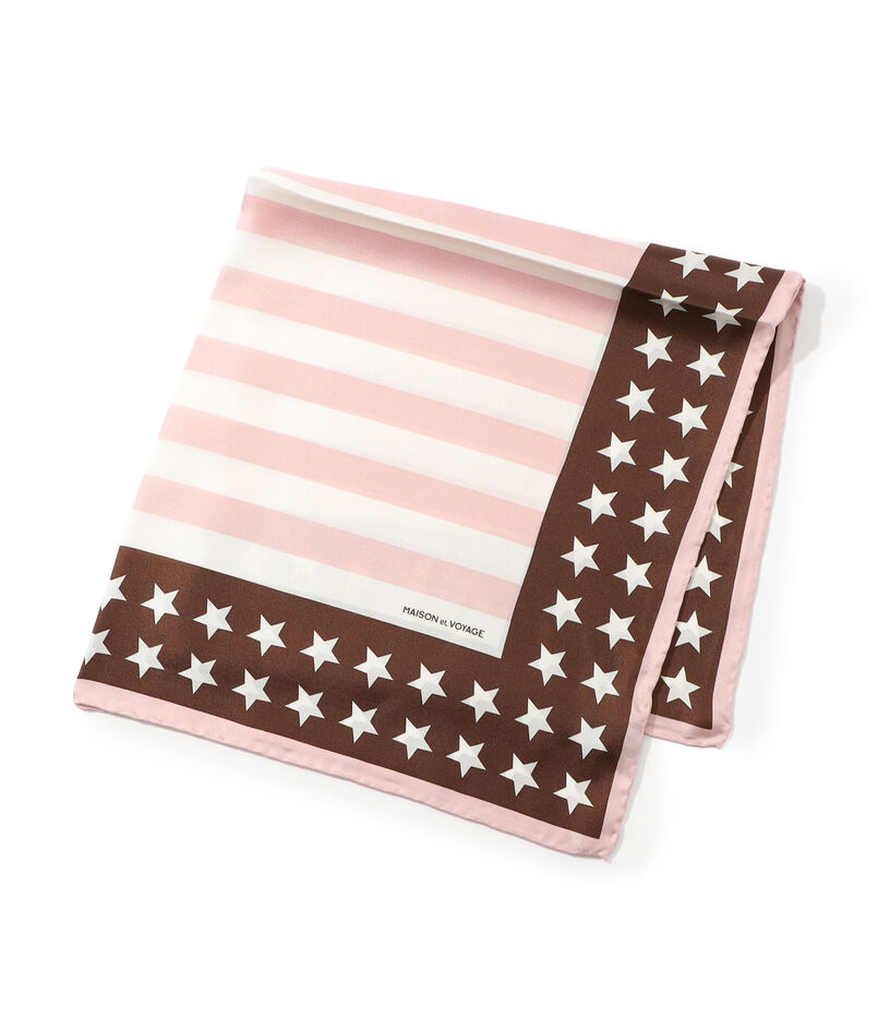 MAISON et VOYAGE シルクツイル スターフラッグモチーフ スカーフ