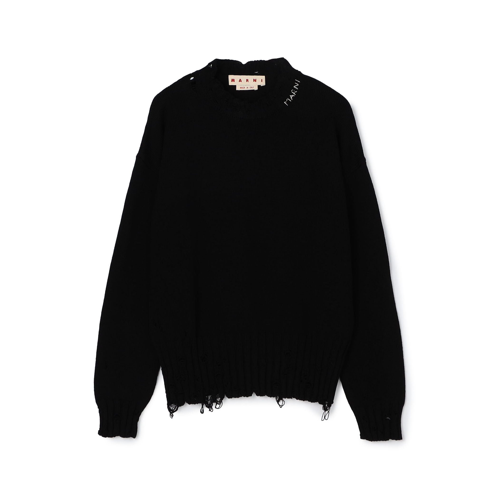 MARNI コットンダメージクルーネックニット　46 アイボリー MARNI コットンダメージクルーネックニット46 アイボリー